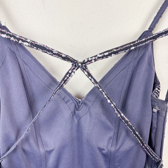 La Femme Sequin Sleeveless Mermaid Evening Prom Dress Sz 8 - Picture 7 of 16